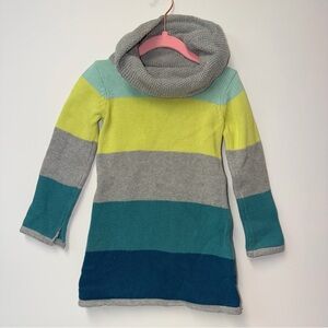 GAP Toddler Cotton Knit Color Block Sweater Dress in Gray and Mint 2T